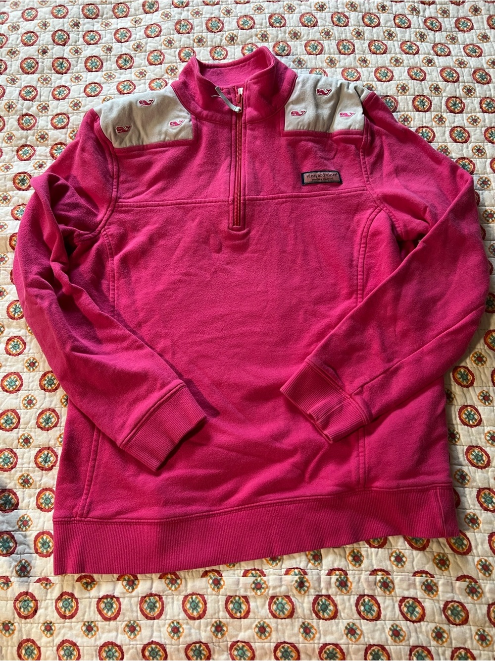 EUC Vineyard Vines Pink 1/4 Zip Sweater size small